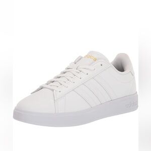 adidas Grand Court 2.0 Cloud White Gold Metallic Sneakers Size 7.5